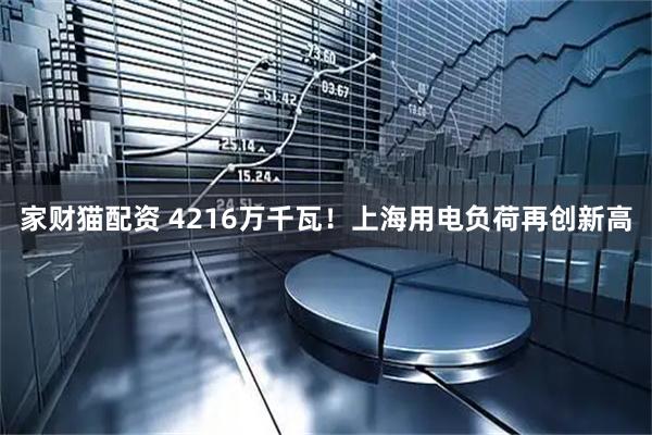 家财猫配资 4216万千瓦！上海用电负荷再创新高